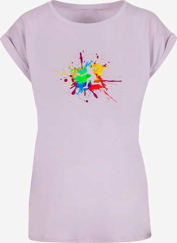 Merchcode Shirt  'Color Splash Player' in Lila: predná strana