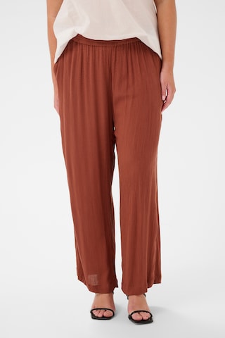 KAFFE CURVE Loosefit Hose 'KCdacina' in Braun: Vorderseite
