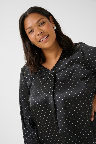 KAFFE CURVE Bluse 'KCLena' i sort