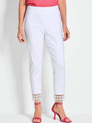 Coupe slim Pantalon 'Louisa' Goldner en blanc