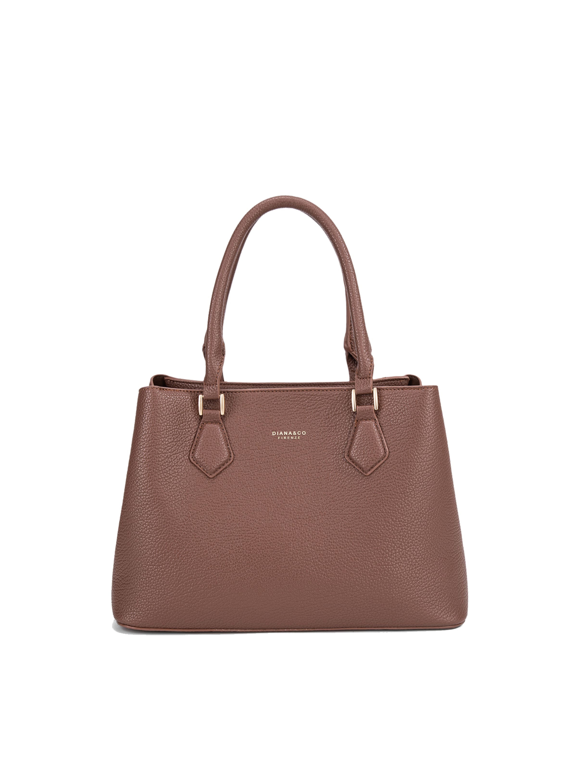 Borsa a mano 'Borsa a Mano Donna Vegan Leather con Tracolla Rimovibile - Diana&Co' di Diana&Co. in marrone: frontale
