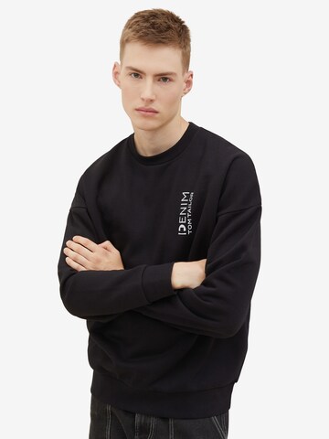 TOM TAILOR DENIM Sweatshirt in Schwarz