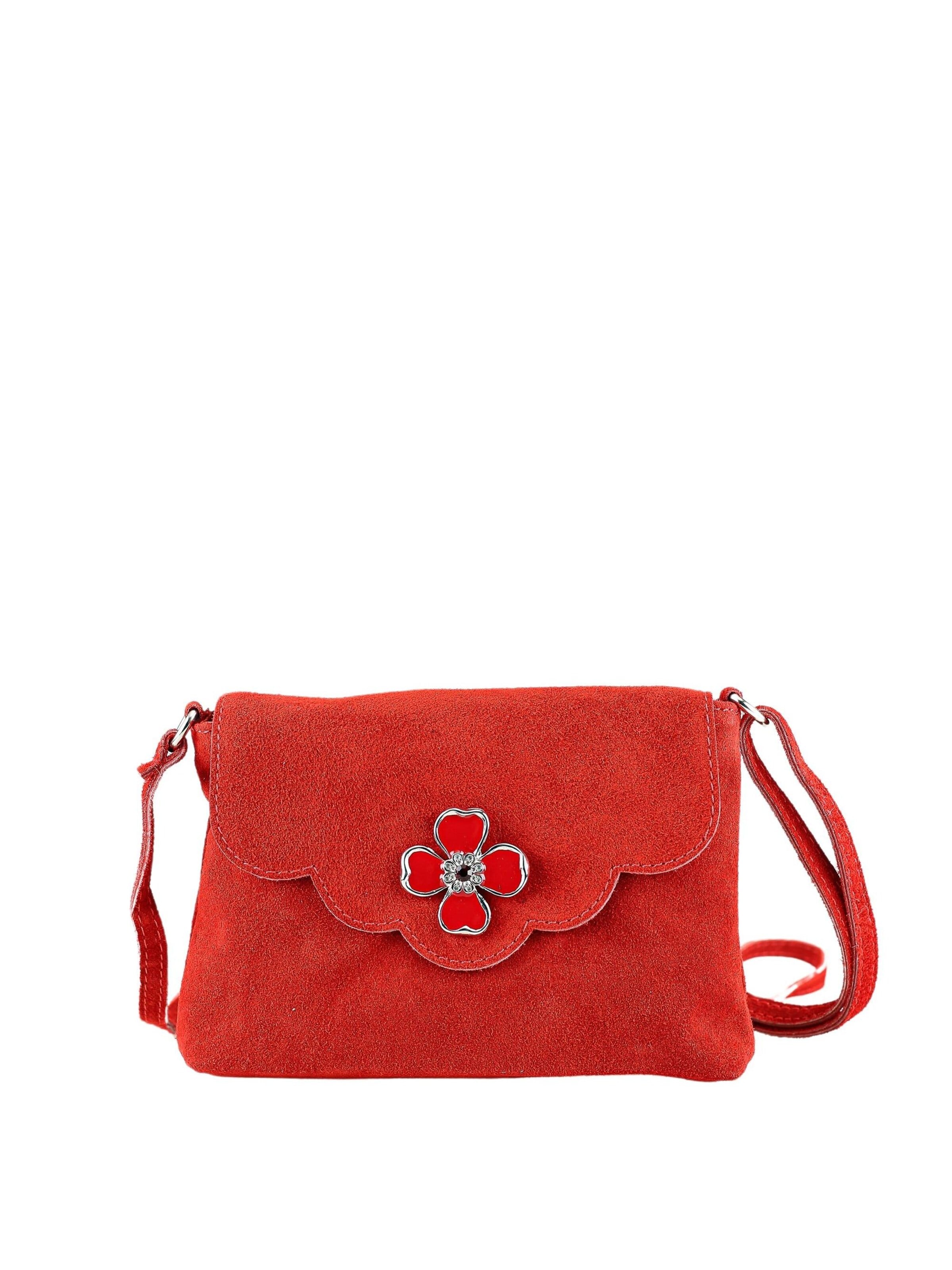 Allgäu Rebell Crossbody Bag 'Blümchen' in Red: front