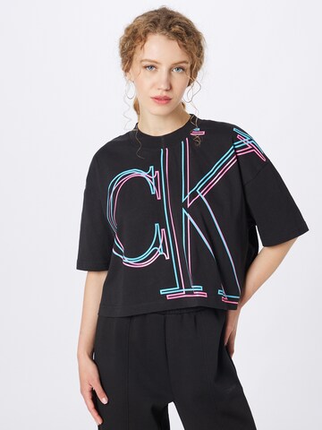 Tricou de la Calvin Klein Jeans pe negru: față