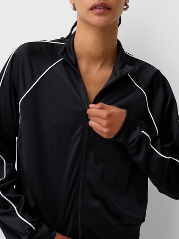 Bershka Sweat jacket in Black