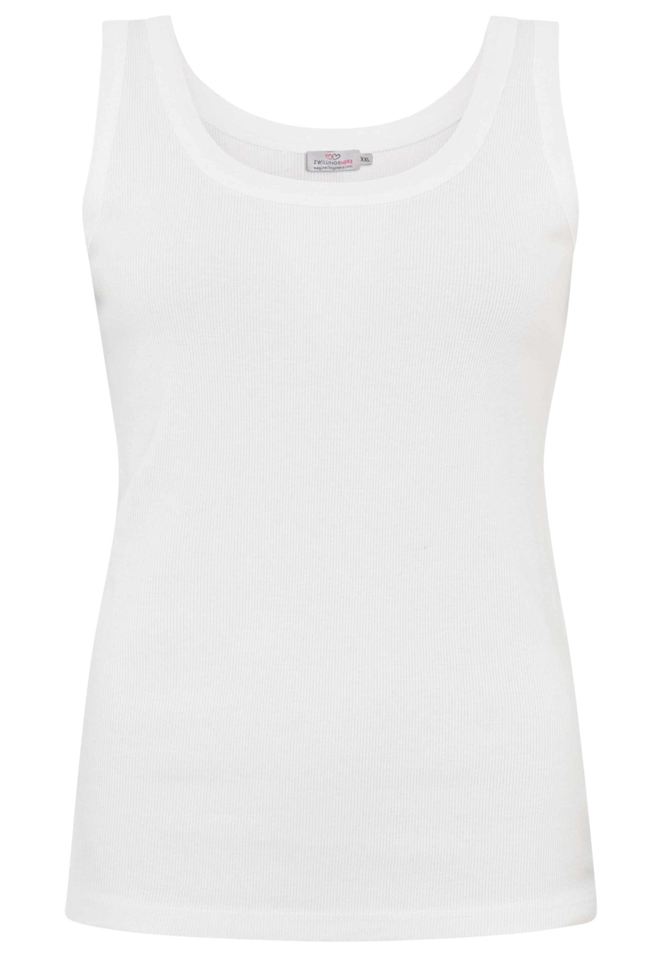 Zwillingsherz Tanktop in Weiß: Vorderseite