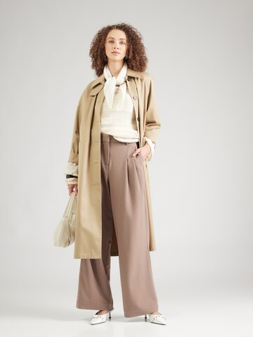 MSCH COPENHAGEN - Pierna ancha Pantalón plisado 'Henrika' en marrón