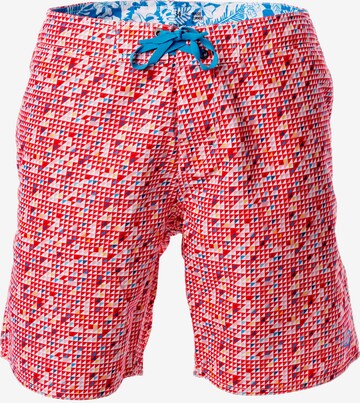 Panareha Board Shorts in Red: front