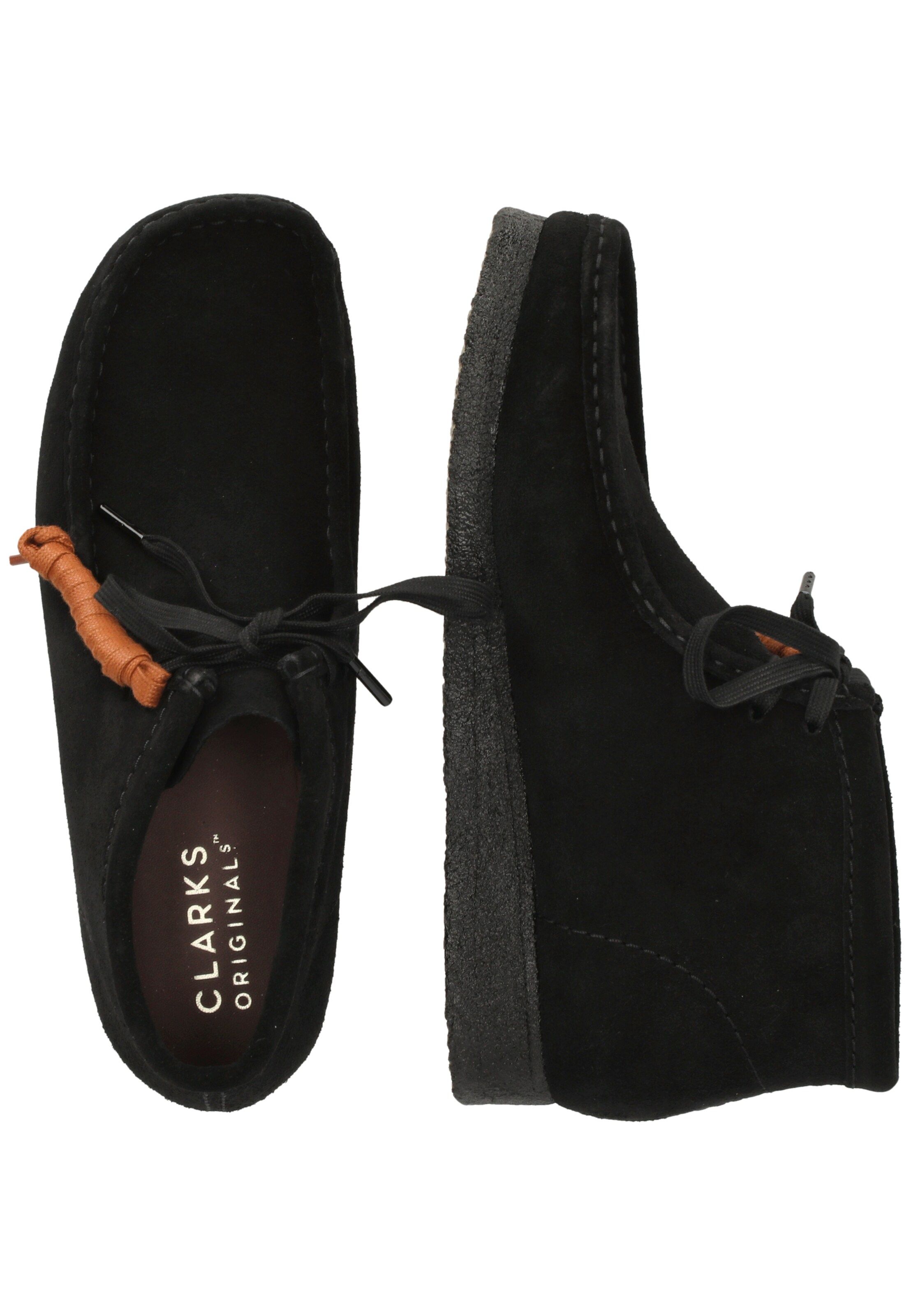 CLARKS Schnürschuhe 'Wallabee Boot' in Schwarz