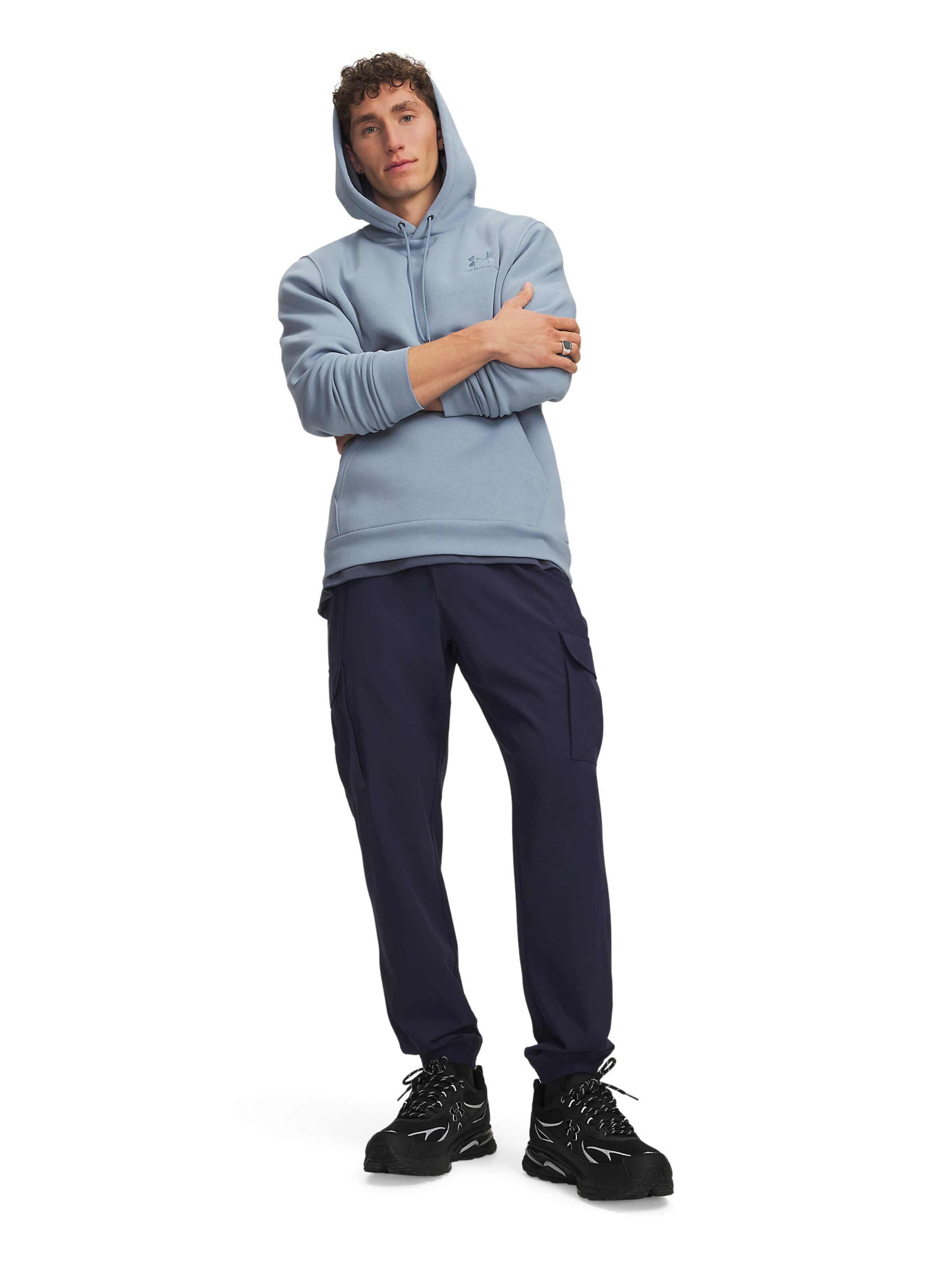 UNDER ARMOUR Tapered Sportbroek 'Vibe' in Blauw