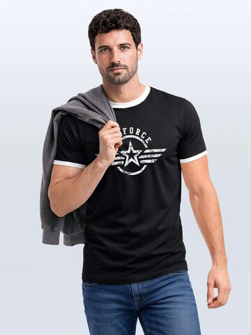 Neverless Shirt 'Airforce Wings' in Black