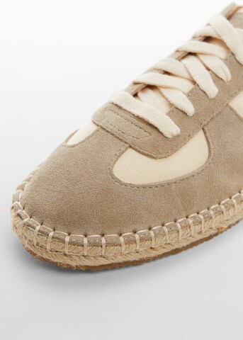 MANGO MAN Athletic Lace-Up Shoes in Beige