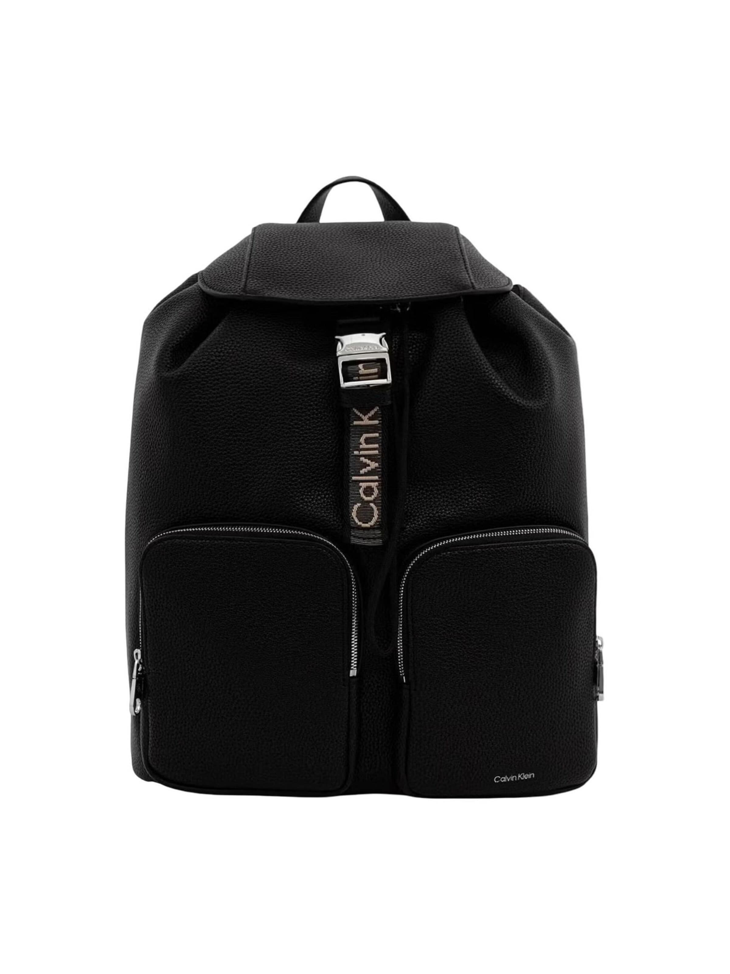 Zaino 'WEBBING STRAP FLAP B?ACKPACK LV04F3645G' di Calvin Klein in nero: frontale