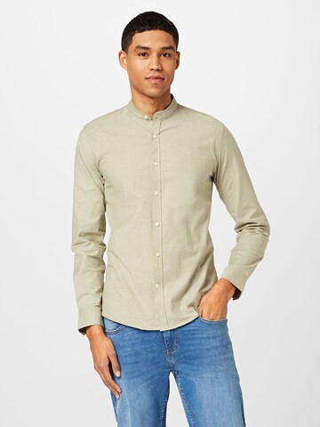 Slim fit Camicia 'Oxford' di Lindbergh in verde: frontale