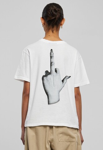 T-shirt 'I Don't Give A F' Mister Tee en blanc : devant