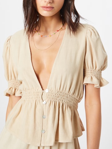 Nasty Gal Blouse in Beige