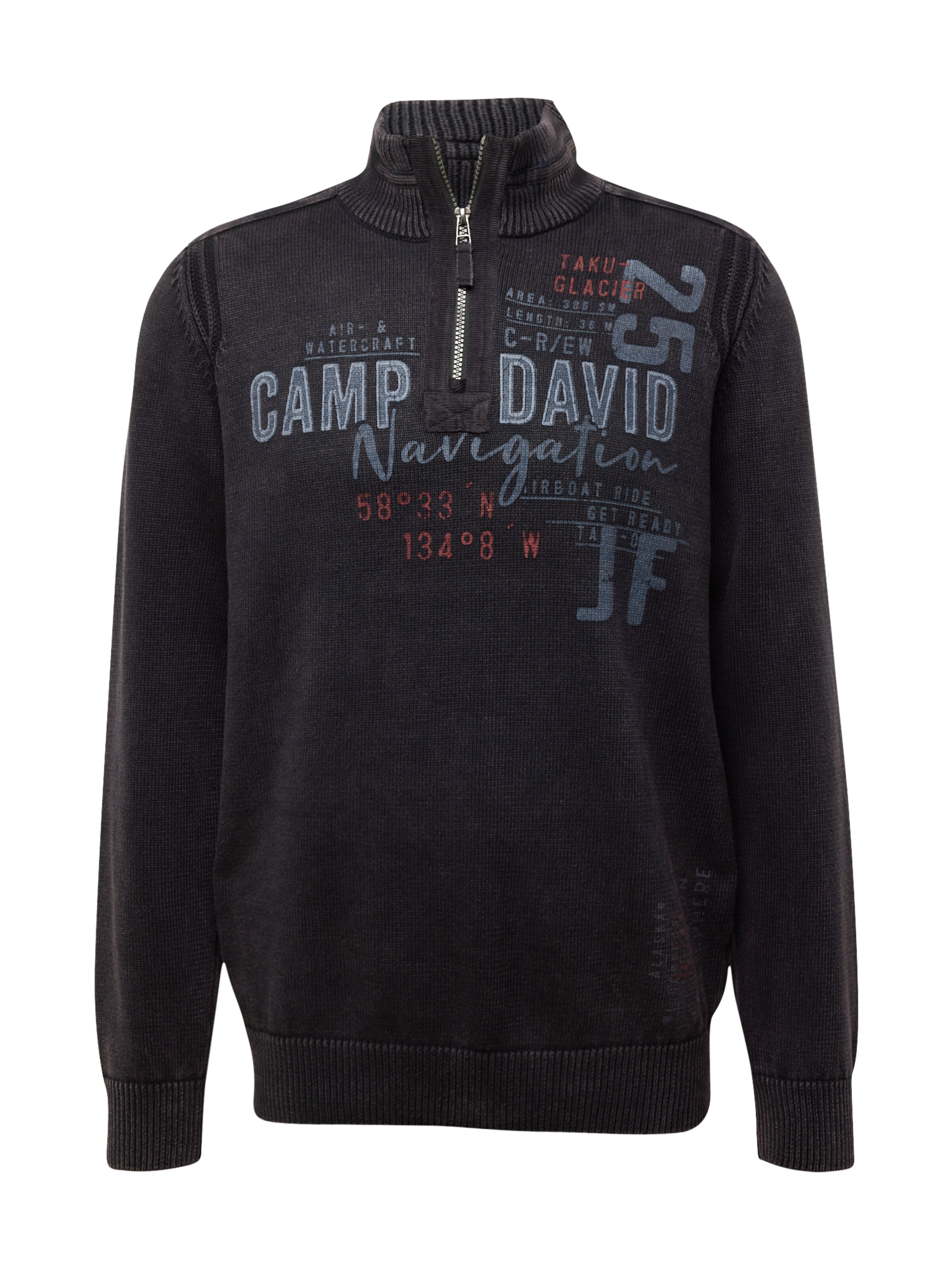 CAMP DAVID Sweater in Black: front