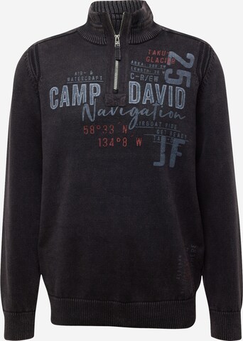 CAMP DAVID Sweater in Black: front