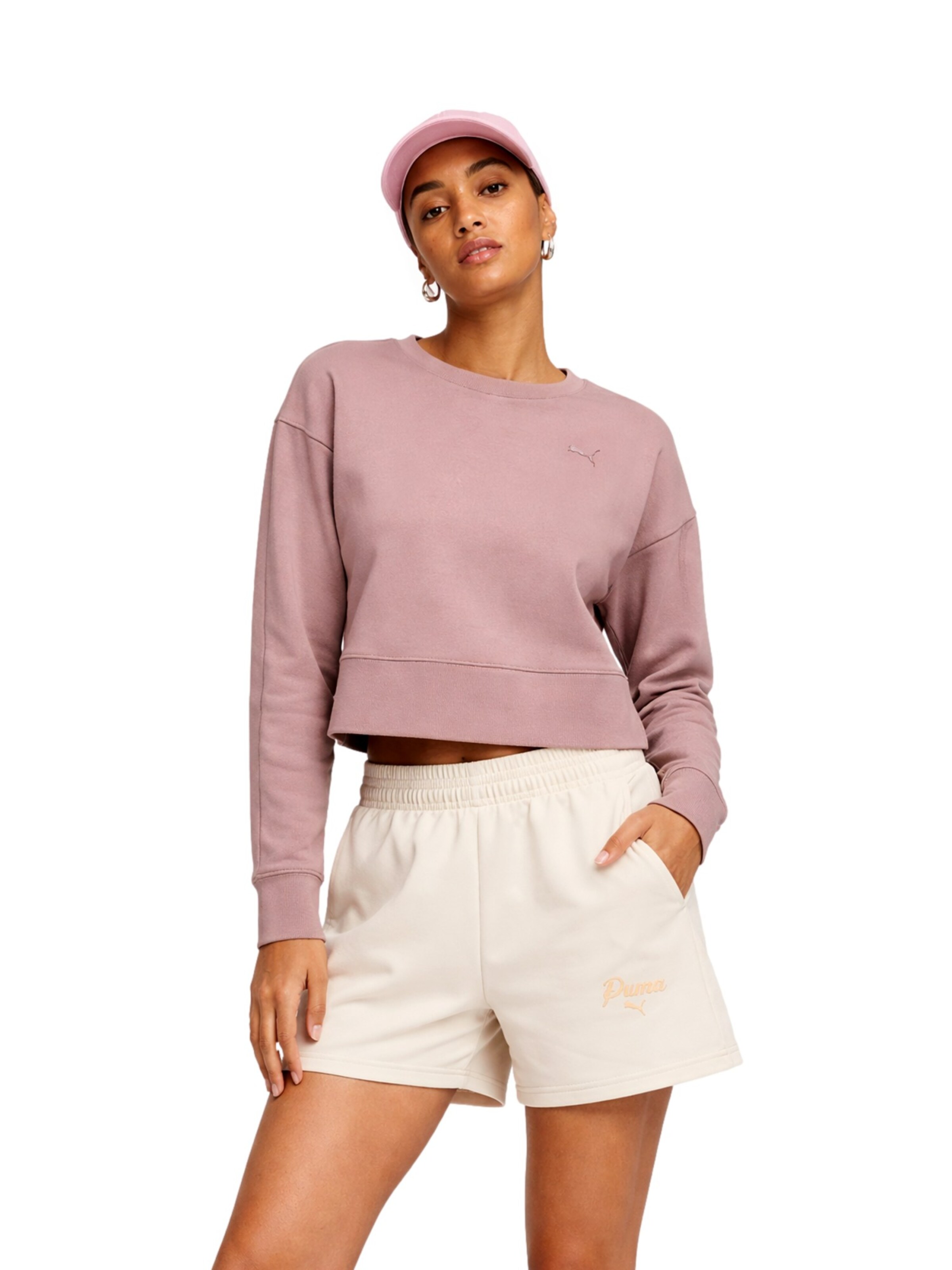 Regular Pantalon de sport 'ESS SCRIP' PUMA en beige : devant