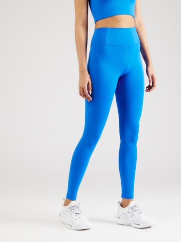 Girlfriend Collective Skinny Workout Pants 'FLOAT' in Blue: front