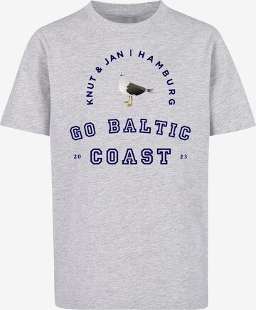 T-Shirt 'Möwe Knut & Jan Hamburg' F4NT4STIC en gris : devant