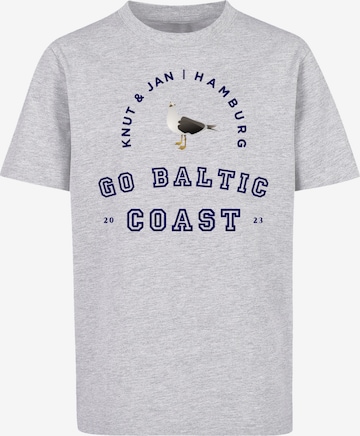 F4NT4STIC Shirt 'Möwe Knut & Jan Hamburg' in Grau: predná strana