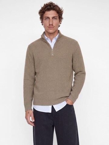 JACK & JONES Sweater 'Wesley' in Brown: front