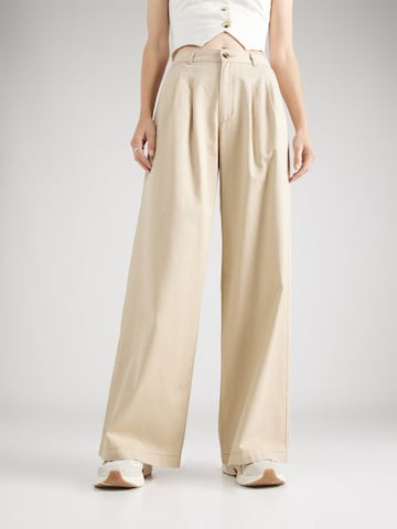 LEVI'S ®Wide Leg/ Široke nogavice Hlače s naborima 'Pleated Wideleg Trouser' - smeđa boja: prednji dio