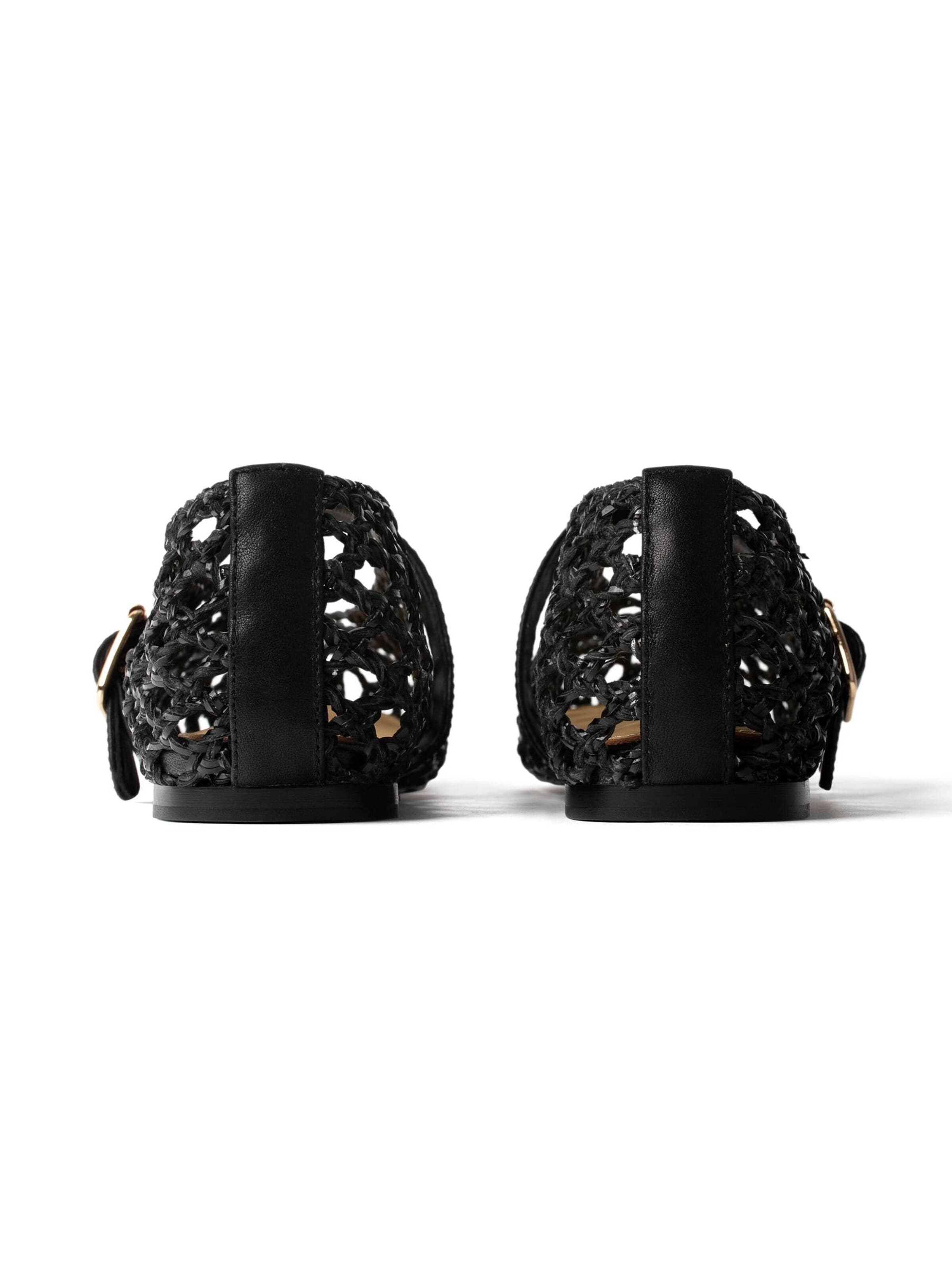 L37 HANDMADE SHOES - Sabrina com tiras 'FOREVER ON A SUNDAY' em preto