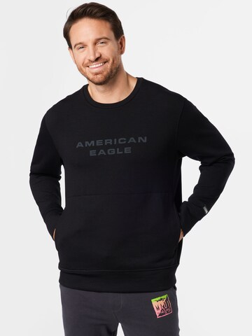 American Eagle Sweatshirt in Zwart: voorkant