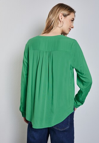 STREET ONE Basic Bluse in Unifarbe in Grün
