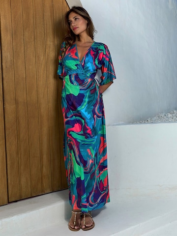 Robe 'Kimono Lotus Sorobon' Chic by Lirette en bleu