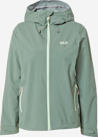 JACK WOLFSKIN - Casaco outdoor 'Highest Peak' em verde: frente