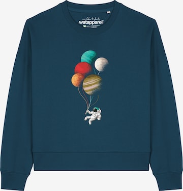 Felpa ' Balloon Spaceman ' di Watapparel in verde: frontale