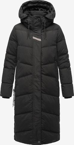 NAVAHOO Winter Coat 'Kuschelmausi' in Black: front
