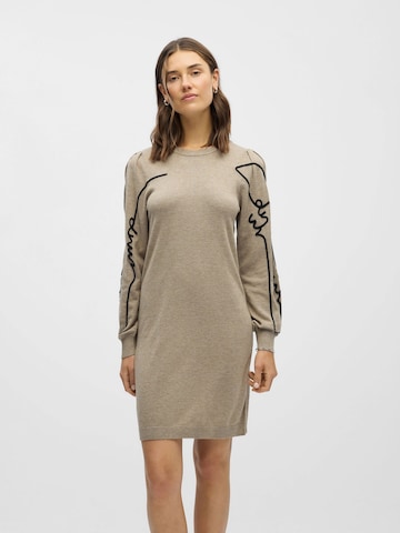 Robes en maille 'OBJThess' OBJECT en beige : devant
