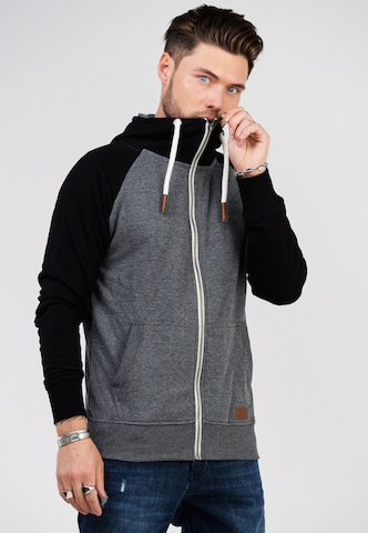 behype Zip-Up Hoodie 'Henray' in Grey