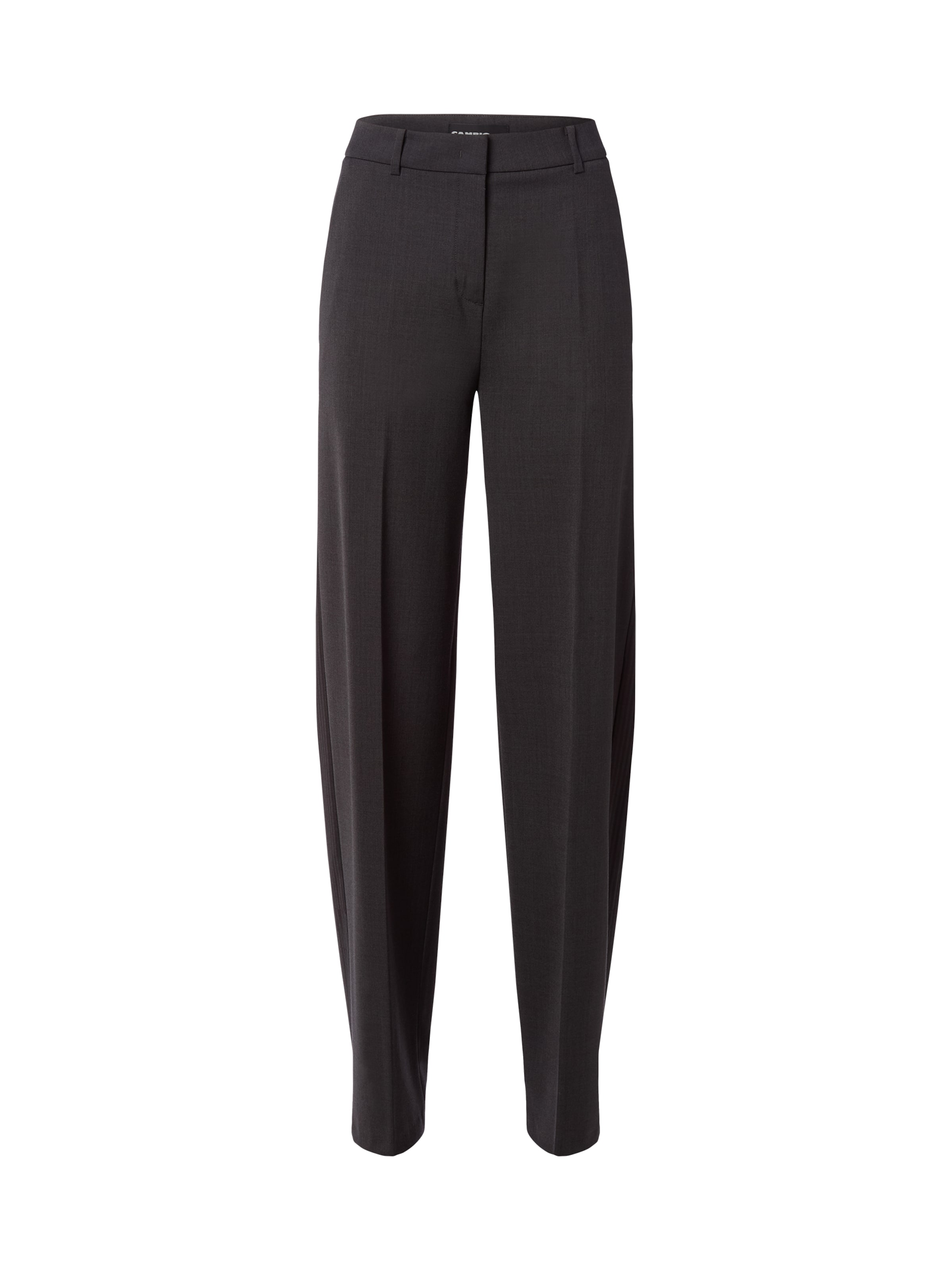 Cambio Wide leg Pleat-front trousers in Black: front