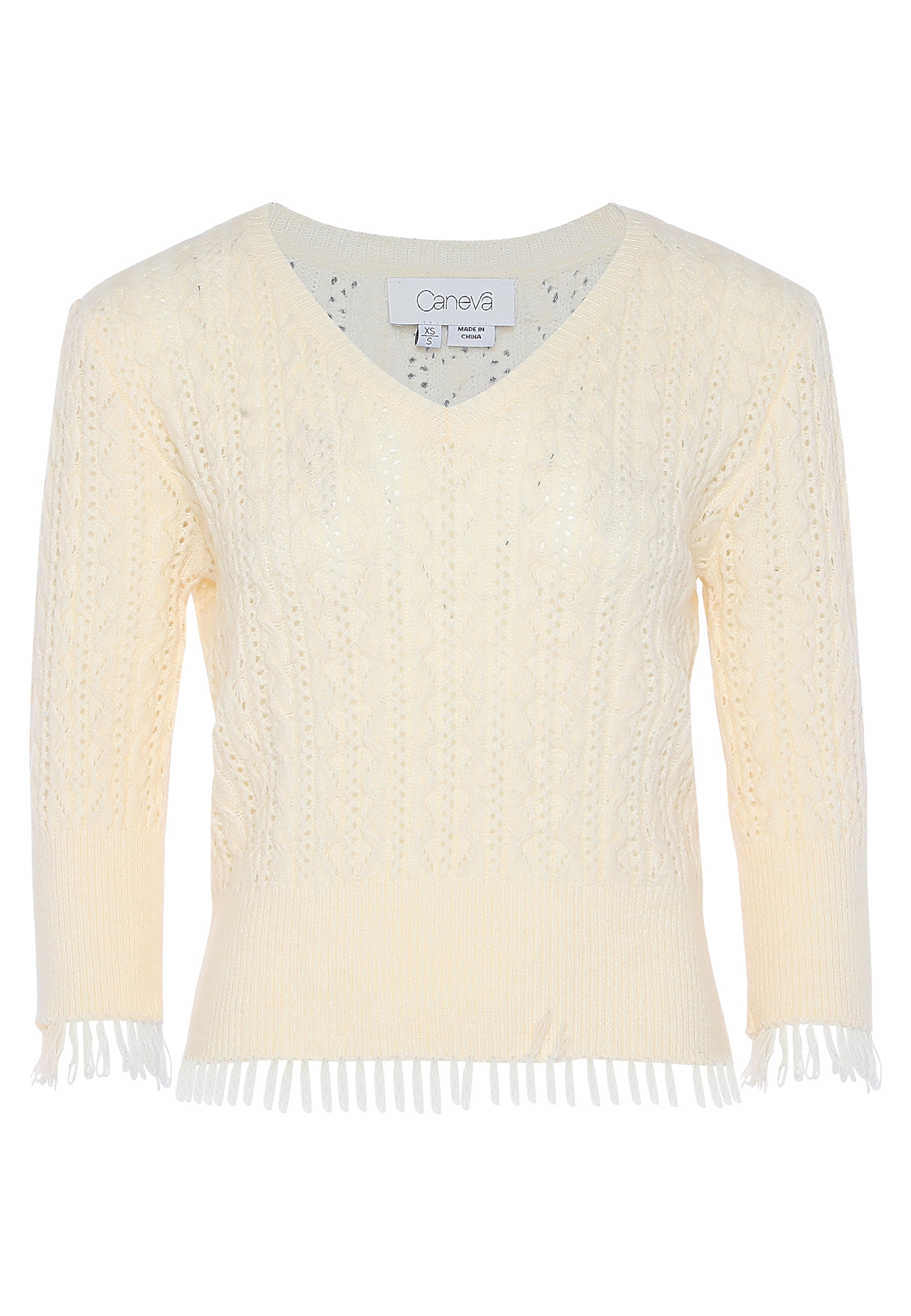 caneva Πουλόβερ σε λευκό: μπροστά