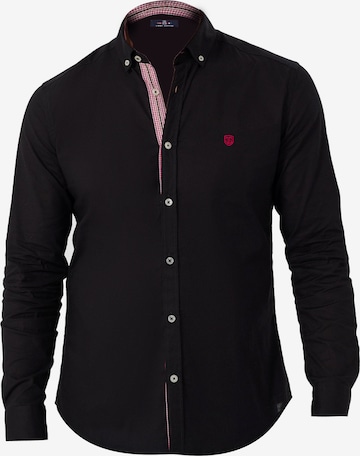 Jimmy Sanders - Slim Fit Camisa em preto: frente