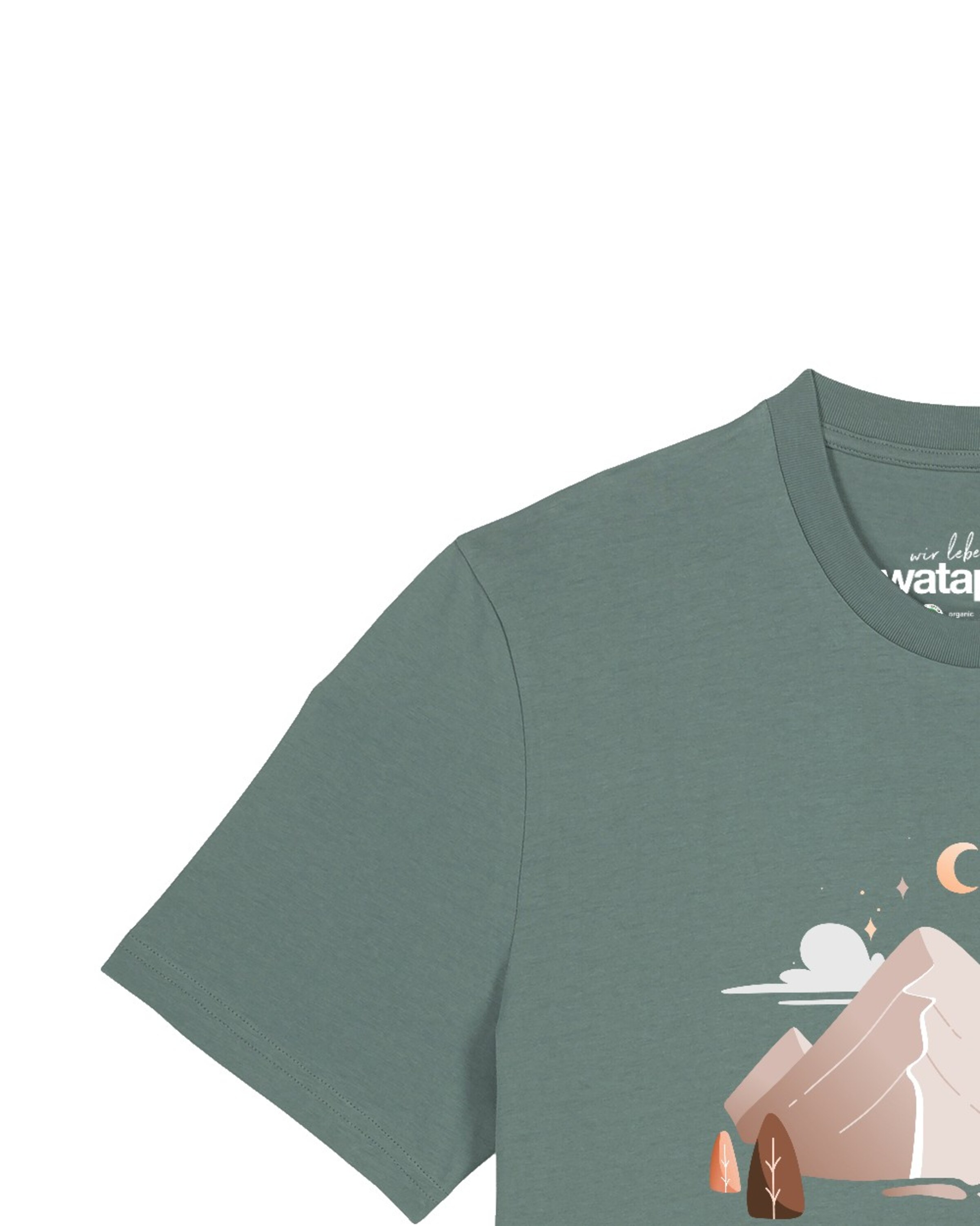 T-Shirt 'Night & Clouds' Watapparel en vert