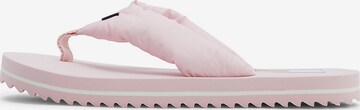 Tommy Jeans T-Bar Sandals in Pink: front