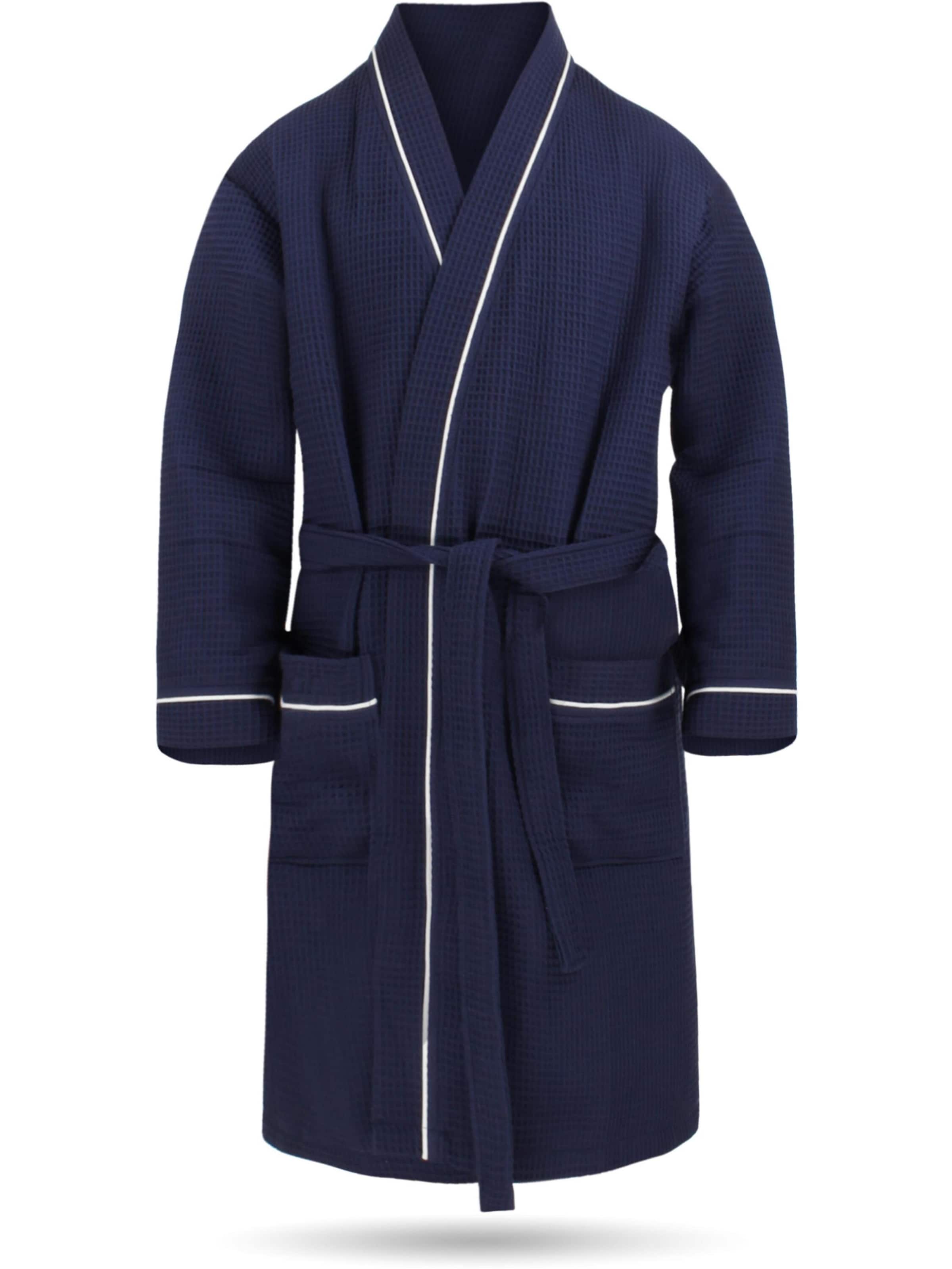 normani Bathrobe short 'Bali' in Blue: front