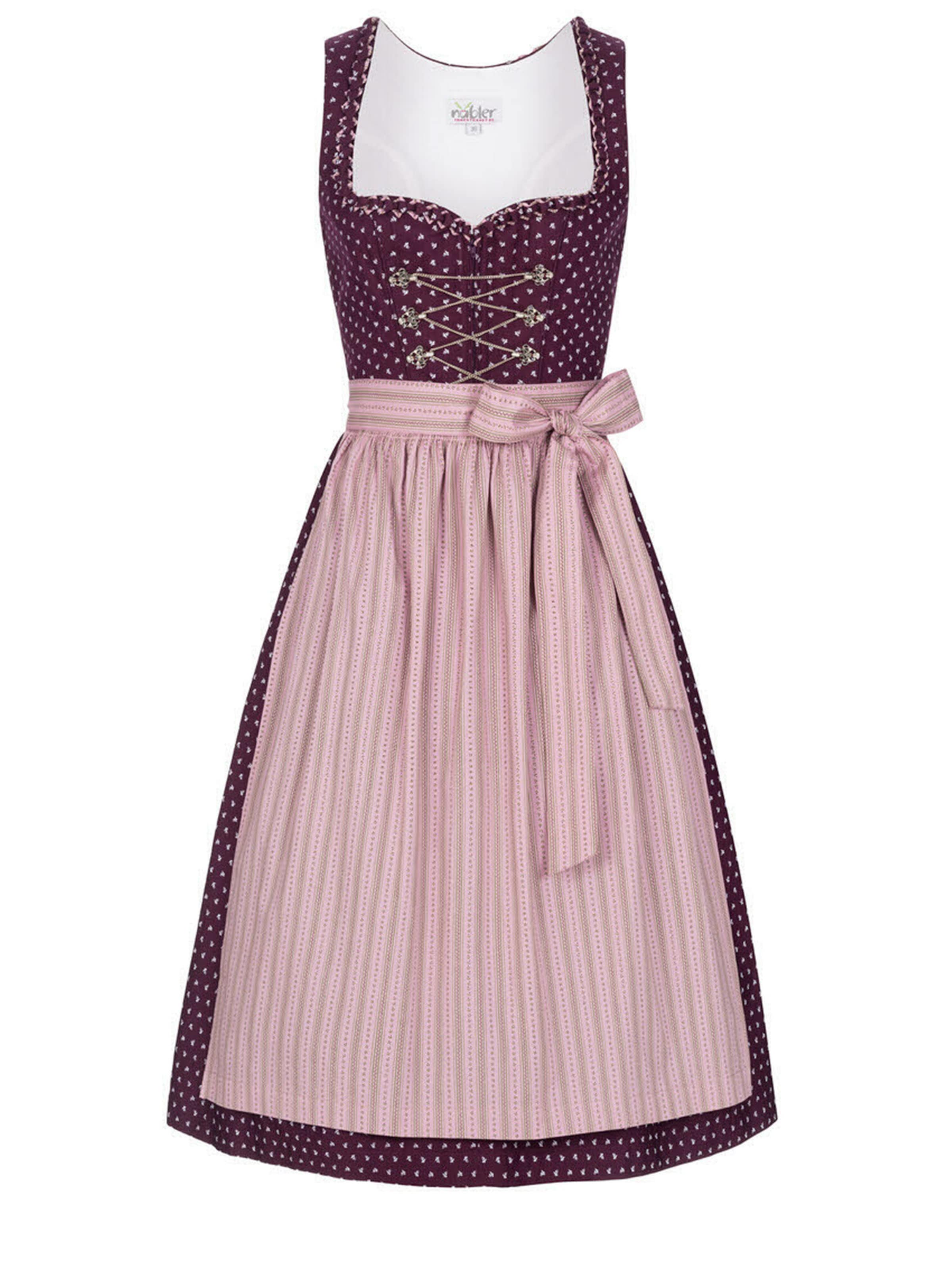 Trachtenhof Nübler Dirndl 'Dirndl midi Thea' in Lila: Vorderseite