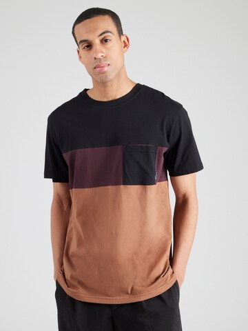 T-Shirt Iriedaily en marron : devant