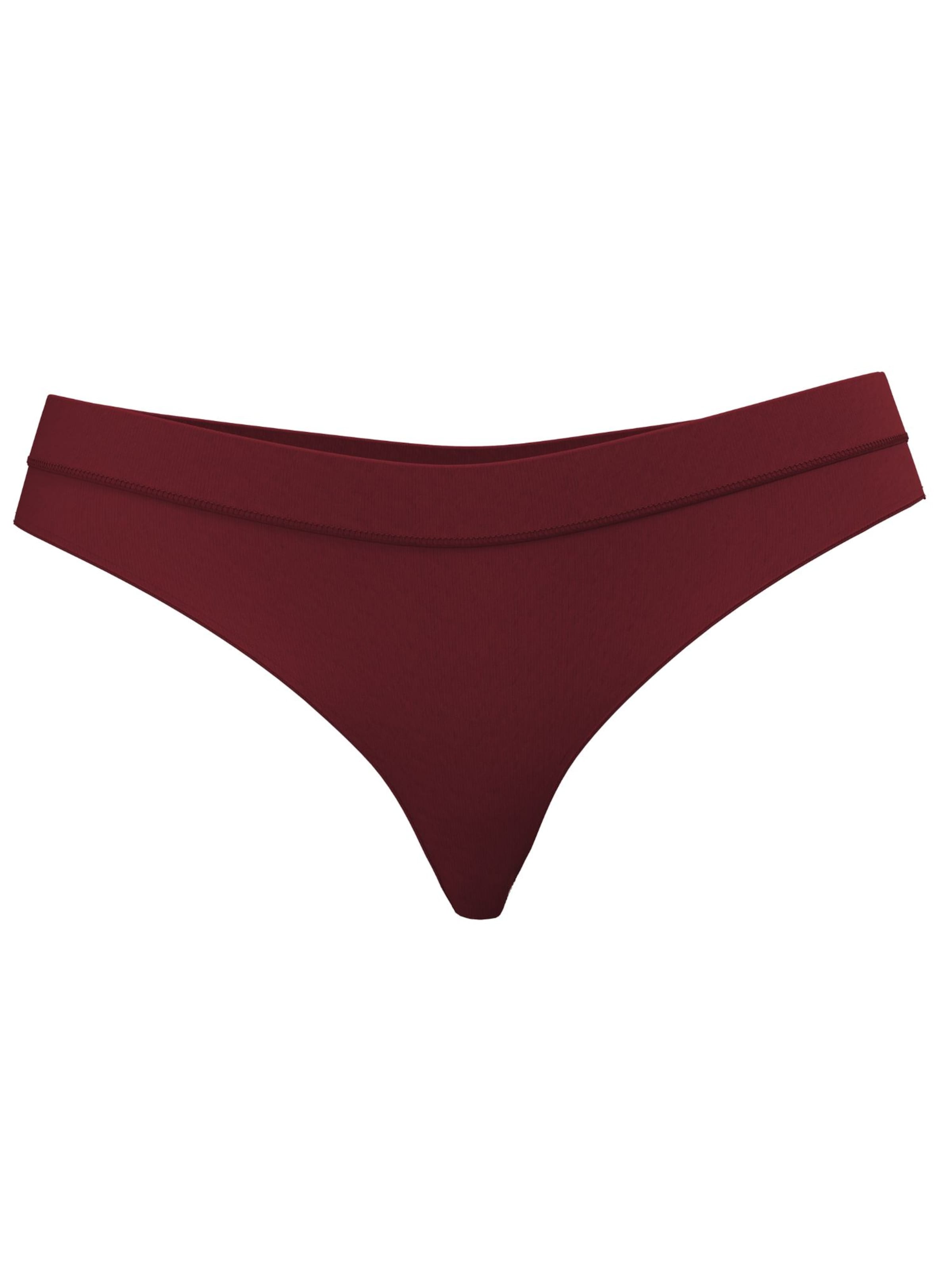 Albero Natur Thong 'Damen Bio Baumwoll String High Waist' in Red: front