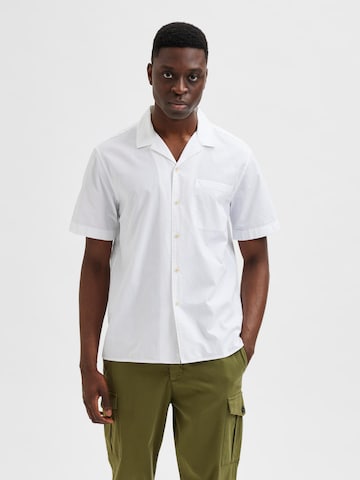 SELECTED HOMME جينز مضبوط قميص 'Ray' بلون أبيض: الأمام