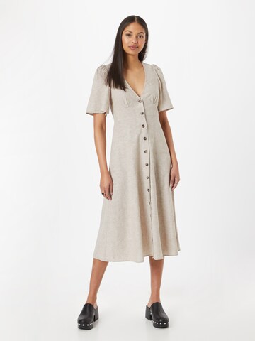 Monki Shirt Dress in Beige: front