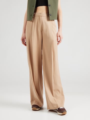 SCOTCH & SODA Wide leg Bandplooibroek 'Core Rose' in Beige: voorkant