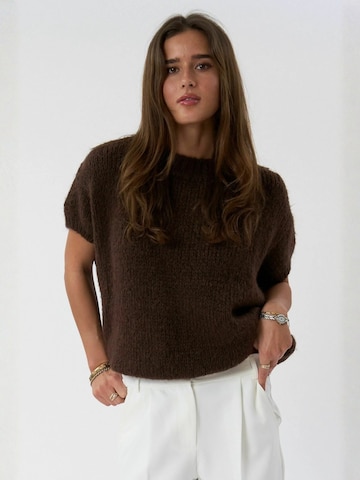 TEESHOPPEN Sweater ' Chloe ' in Brown: front
